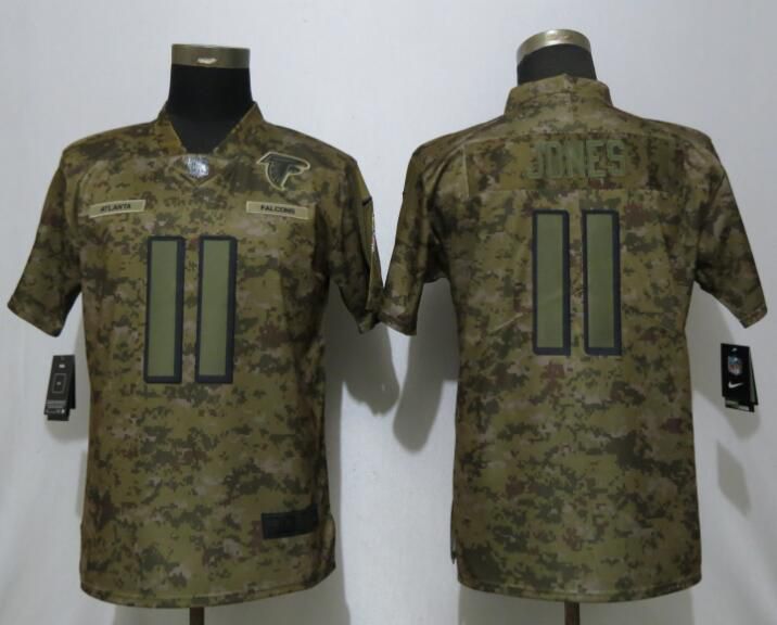 Women Atlanta Falcons #11 Jones Nike Camo Salute to Service Limited NFL Jersey